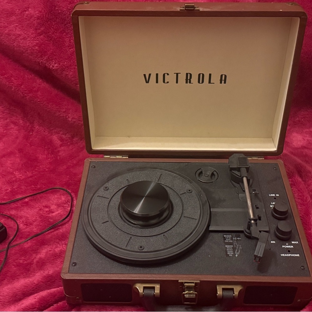 Victrola Vintage Black and Brown Vinyl Record Player